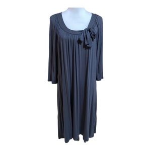 Tammy Mars dark grey scoop neck dress with “bow tie”. PTP 18”, length 37” NWT